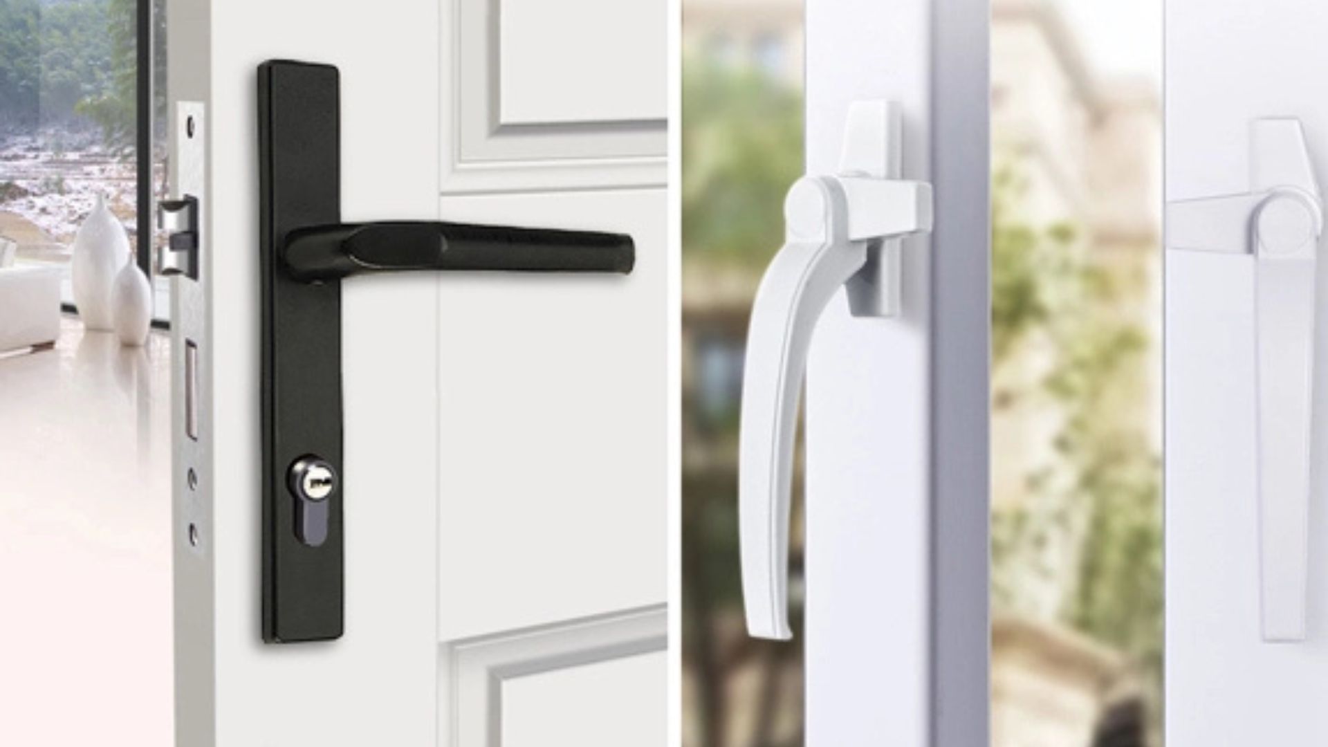 Modern aluminum door with sleek handles